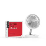 NUUK FOLDE Cordless & Rechargeable 7 Inch Personal Desk Fan | Compact Folding Fan | 4 Wind Speeds | BLDC Fan with 17 Hour Run Time | Super Silent Charging Fan | Perfect for Home, Office & Kitchen