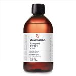 Naissance Sweet Almond Oil (no. 215) 500ml – For Skin, Hair, Massage, Nails, Cuticles, Ears, Face, Body, Stretch Marks - Natural Skin Care, Carrier Oil for Aromatherapy