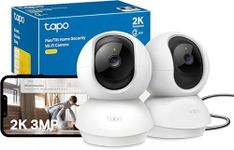 Tapo C210 2-Pack 2K 3MP Pan/Tilt Indoor Security Camera, WiFi Camera, AI Detection, Baby Monitor, Pet Camera,Dog Camera, 360° View, Night Vision, No Monthly Fee, Local Storage, Works with Alexa/Google