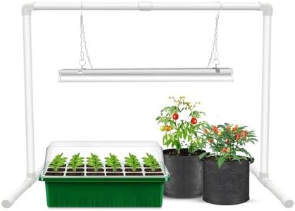 Wolezek Grow Lights for Seed Starting with Stand, 2ft T5 Full Spectrum Seedling Grow Light for Indoor Plants,32W 144 LEDs High Output Seed Starter Light Kit, Height Adjustable, ON-Off Switch