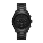 Michael Kors Mens Stainless Steel Slim Runway Black Analog Watch Mk8919, Band Color:Black