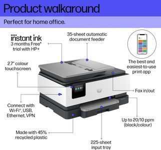 HP OfficeJet Pro 8122e Wireless All-in-One Printer – Color Inkjet