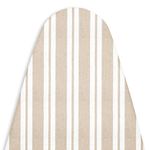 Encasa XO Ironing Board Covers and Pad - 135x45 cm Fits X-Large Iron Boards, Thick 4mm Felt, Elasticated Fit, Heat & Scorch-Resistant, Elastic Bungee Cord Tightening & Lock Franca Beige Stripes