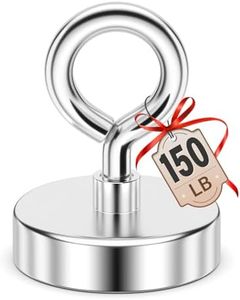FINDMAG Neodymium Fishing Magnets, 150 LBS Pulling Force Neodymium Rare Earth Magnet with Lifting Eye-Bolt, Super Strong Round Magnet for Retrieving Items in Lake, Beach, Lawn 1.42’’(36mm)