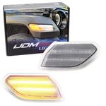 iJDMTOY Matching Clear Lens Amber Full LED Side Marker Light Kit Compatible With Jeep 2018-up Wrangler JL, 2020-up Gladiator, Powered by 27-Diode LED, Replace OEM Amber Sidemarker Lamps