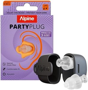Alpine PartyPlug Concert Ear Plugs 19dB - Essential Hearing Protection for Festival, Reusable Plugs for Music & Disco, High Quality Audio, 3 Sizes (S/M/L), Transparent