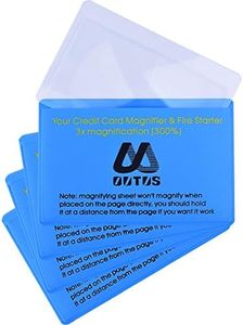 Outus 4 Pack Plastic Reading Magnifier Lens Credit Card Size Magnifier Wallet Pocket Lens Firestarter (300 % Magnifier Lens)