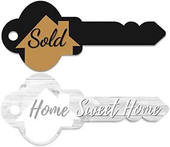 Real Estate Key Shaped Sold Sign - Extra Large - Home Sweet Home Photo Prop - Agent Supplies Signs - Props for Realtor and New Homeowners - Our First House Warming Presents Closing Gifts for buyers