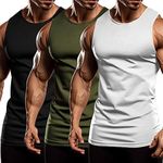 COOFANDY White Tank Tops for Men Workout Tank Tops 3 Pack Sleeveless Gym Shirts Muscle Shirts Sleeveless for Summer