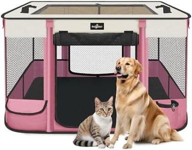 Foldable Pet Kitten Playpen, Upgrade Waterproof Portable Pet Cat Dog Playpen Kennel Tent for Small Dog Cat, Removable Shade Cover, Come with Free Carrying Case, Indoor Outdoor Use for Small Pet, Pink