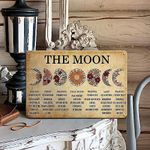 Moon Decor Witchy Wall Decor Ouija Boards Metal sign, Halloween Witch Decor Celestial Moon Phase Wall Decor Witchcraft Supplies, New Year Witchy Gift for Families, Friend