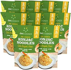 Shirataki Noodle, DIET COOKER Premium Konjac Noodle 10 Pack Inside, Keto & Vegan Friendly, 9.52 oz, Odor Free, Low Calorie Pasta, Zero Net Carbs, Healthy Diet Food - Oat Angel Hair