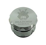 Headchef Samurai Metal Herb and Spices Grinder with Sifter Scraper, 55mm, Silver