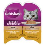 WHISKAS Perfect Portions Wet Cat Food Paté - Chicken & Tuna - 75g (24 Pack)