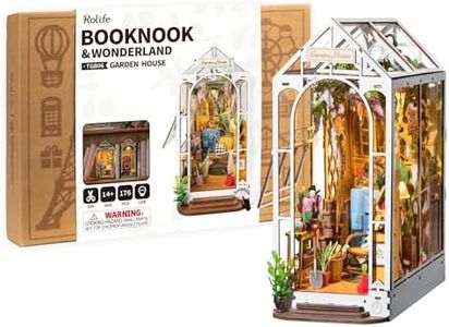 Rolife DIY Book Nook Kits for Adults-Garden House Bookshelf Insert Booknook-3d Puzzle Dollhouse Room Decor for Teen Girls Boys Women Men