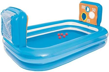 Bestway 54170 Piscine gonflable rectangulaire avec jeux d'adresse 2 boudins 237 x 152 x 94 cm, 5 balles incluses