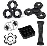 Vipctery Fidget Toys Adults 6Pcs Easter Basket Stuffers Gifts for Teens Boys Kids 8+ ADHD Autism Toys Adults EDC Cool Gadgets Desk Toys Fidgets for Classroom Magnetic Rings Figette Spinner