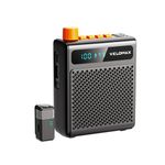VELOMAX Wireless Voice Amplifier for Teachers with Bluetooth & USB Playback, 3-Mode Portable Personal Speaker, 2600mAh Long Battery Life for Classroom, Meeting, Tour Guide (Single Mic)