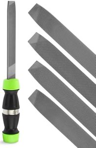 Slida File 4-in-1 Metal File Tool – Bastard, Smooth, Double & Second Cut Set – Compact Hand Shaping Tool for Metal, Steel – Ergonomic Handle – Fits Toolbox – DIY & Pro Use