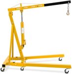 GarveeTech 4400LBS Engine Hoist, Folding Hydraulic Hoists Cherry Picker, Heavy Duty Engine Crane Lifter, Yellow