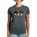 CafePress Three Boxer Lover Women's Dark T Shirt Womens Cotton T-Shirt Charcoal Heather