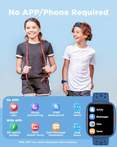 BIGGERFIVE Kids Smart Watch – Blue, Fitness Tracker