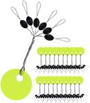 Avlcoaky 1200PCS Bobber Stops Rubber Bobber Stoppers for Fishing Line 6 in 1 Float Sinker Stop Size L M S Available-Yellow