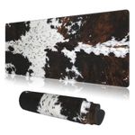 PPZCXWP Mouse Pads Western Highland Cowhide Ranch Style Large Mouse Pad, Gaming Mousepad, Keyboard and Mouse Pad with Stitched Edges,PC Desk Mat for Game,Work,Office(31.5"*11.8")