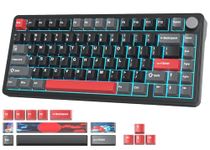 Fogruaden M75 Wireless Creamy Keyboard 75% Mechanical Gaming Keyboard, Hot Swappable Custom Keyboard, RGB Backlit, Gasket, Pre-lubed Linear White Switches, Bluetooth/2.4GHz/USB-C, Five-Layer Pad&Knob