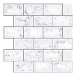 GRIPRO Peel and Stick Backsplash – Wall Tile for Kitchen Backsplash 12"x12" 3D Adhesive Backsplash Tile for Kitchen, Bathroom 3D Wall Panels (10 Sheets Grey)