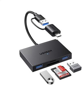 UGREEN Lettore di Schede SD USB C e USB 3.0 Adattatore per Scheda SD Micro SD 4 in 1 SD Card Reader USB Compatibile con iPhone 16 15 Plus Pro Max MacBook Pro Air 2023 iPad Pro Galaxy Tab S9 S24 Ultra