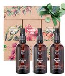 Bionoble Beauty Gift Set for Women 3x100ml - Organic Castor Oil, Argan Oil and Jojoba Oil - Natural Products in a Recyclable Gift Box - Face, Body, Hair, Nails - Skincare Set