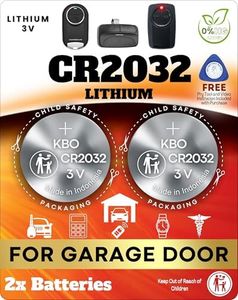 Garage Door Opener Battery - 2 Pack CR2032 Button Lithium 3V Packaging May Vary Replacement Power for Major Remotes, Keypads, Sensors