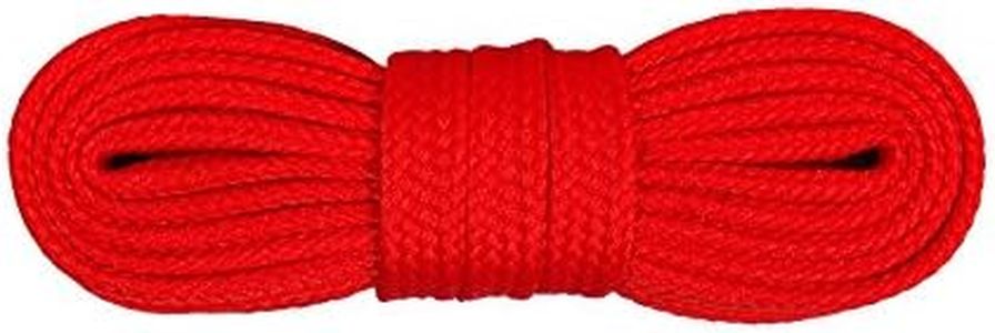 Kaps Sneakers Laces, quality durable shoe laces for casual footwear, made in Europe, 1 pair, many colours and lengths (140 cm - 55 inch - 8 to 10 eyelet pairs - red)