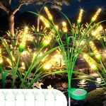 TopVelo 6 Packs Reeds Solar Garden Light, 30 Inch Garden Solar Light with 36 Bulbs, Intelligent Light Control System, IP65 Waterproof, Outdoor Solar Light for Decorating Yard, Pathway(Warm Color)