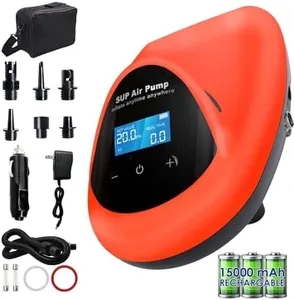 TONSIM Battery Powered Paddle Board Pump, Rechargeable SUP Pump 20PSI, Cordless Dual-Stage Air Pump 15000mAh with Auto-Off, Fast Inflation/Deflation for Paddle Boards, Kayaks, Boats, Inflatables, Tent