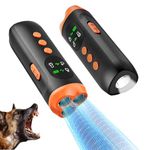 FRIENGOOD - Anti-barking device for dogs, 3X ultrasonic tool, rechargeable, 6 modes, corrects barking behavior, 15m range, safe and humanitarian training with li