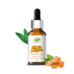 Farm Blends Turmeric Essential Oil 100% Undiluted Pure | For Glowing Skin, Lightens Dark Spots, Marks, Strong Hair | Farm To Home | Natural | Corcuma longa | 30ml