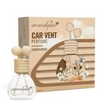 Aromahpure Premium Car Perfume Vent Clip |14 ML |Sandalwood Fragrance Car Air Freshener |Natural Essential Fragrance Oils in Glass Bottle with Wooden Reed Sticks|Last upto 30 days, IFRA certified