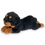 Bearington Lil' Gunner Small Plush Rottweiler Stuffed Animal Puppy Dog, 8 inches