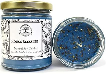 House Blessing Soy Herbal Candle 9 oz | Good Fortune, Blessings, Protection, Peace & Tranquility Rituals | Wiccan, Pagan, Spirituality & Magick