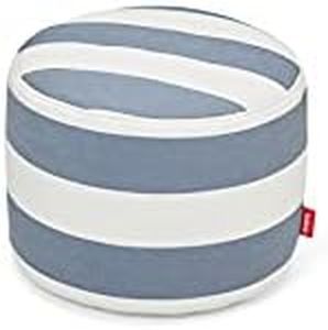 Fatboy Point Outdoor Pouf Ottoman, Stripe Ocean Blue, Small