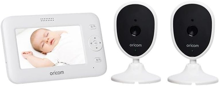 Oricom Secure SC740 Digital Video Baby Monitor with Motorised Pan Tilt Camera Twin Pack (SC7402) - Temperature,White Noise, Lullaby, Rechargeable, Multi Camera Capable, Large Clear 4.3" Display