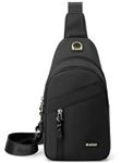 zhongningyifeng Sling Chest Bag for Men and Women Small Shoulder Bag Nylon Waterproof Lightweight MINI Crossbody Daypack for Hiking Camping Outdoor Sports, Black