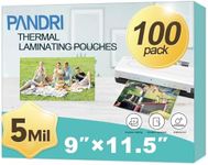 Laminating Sheets, PANDRI 100 Pack Thermal Laminator Pouches Holds 8.5 x 11 Inch, 5 Mil Clear Laminator Paper 9 x 11.5 Inch, Letter Size