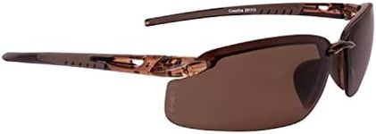 Crossfire Eyewear 291113 Es5 Polarized Safety Glasses with High Definition Brown Polarized Lens and Crystal Brown Frame