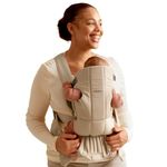 BabyBjörn Baby Carrier Mini, Woven, Beige, Infant Carrier for Newborns (0-12 Months), Soft, Ergonomic and Easy to Use