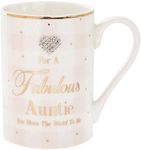 LEONARDO LP33865 Ceramic Fabulous Auntie Mug | Checkered and Mad Dots | 1 Piece-7x7x11 cm Accessory, White