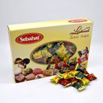 Sebahat 2kg Gift Box of Individually Wrapped Turkish Delight Mixed Flavours – Lemon, Pomegranate and Mint. Approx 120pcs