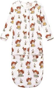 BambooBud Baby Nightgowns Sleeper Gown Newborn Long Sleeve Pajama Gowns Unisex Viscose from Bamboo Sleepwear, Mushroom, 6-9Months
